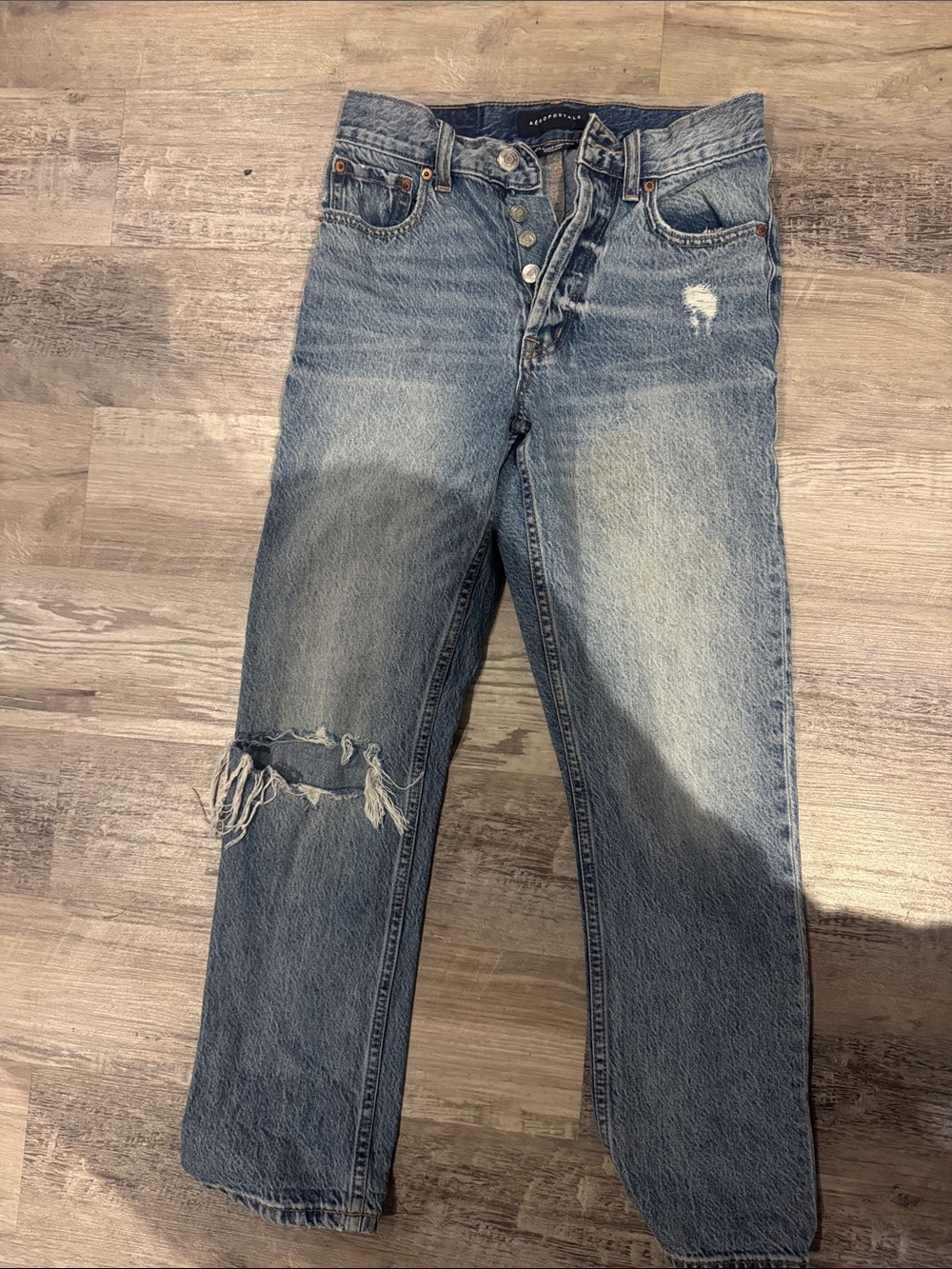Aeropostale Light Blue Distressed Boyfriend Jeans